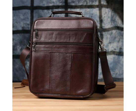 Купить Сумка мужская с ручкой для переноса в руке из натуральной кожи Vintage 23030 Коричневый, фото , изображение 10, характеристики, отзывы