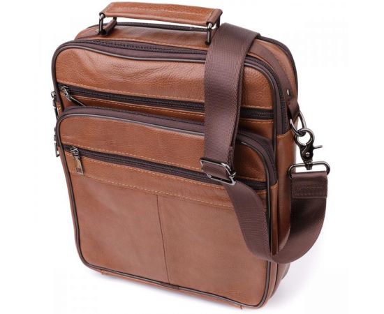 Купить Сумка мужская с ручкой для переноса в руке из натуральной кожи Vintage 23031 Светло-коричневый, фото , характеристики, отзывы