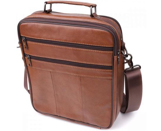Купить Сумка мужская с ручкой для переноса в руке из натуральной кожи Vintage 23031 Светло-коричневый, фото , изображение 2, характеристики, отзывы