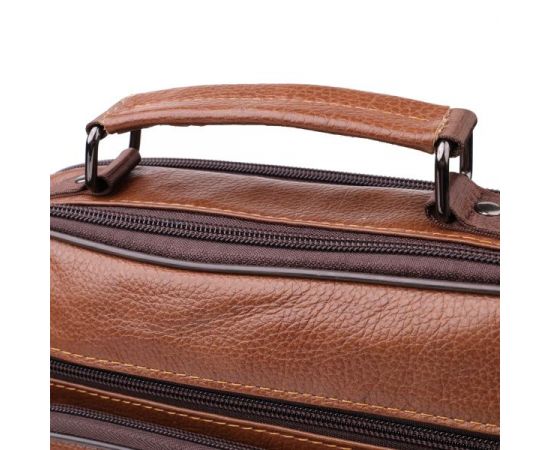 Купить Сумка мужская с ручкой для переноса в руке из натуральной кожи Vintage 23031 Светло-коричневый, фото , изображение 5, характеристики, отзывы