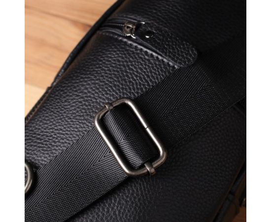 Купить Мужская сумка через плечо из натуральной кожи Vintage 23032 Черный, фото , изображение 10, характеристики, отзывы