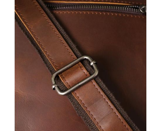 Купить Мужская деловая сумка с ручкой для переноса в руке из натуральной кожи Vintage 23033 Коричневый, фото , изображение 11, характеристики, отзывы