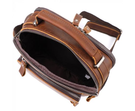 Купить Мужская деловая сумка с ручкой для переноса в руке из натуральной кожи Vintage 23033 Коричневый, фото , изображение 7, характеристики, отзывы