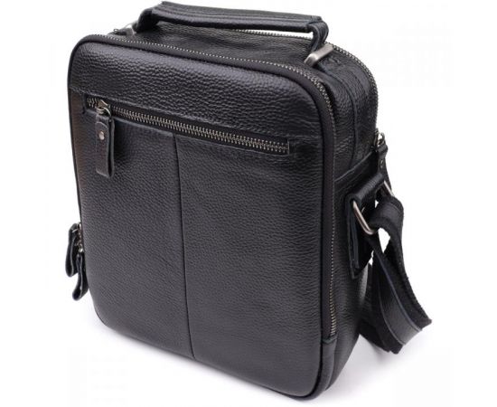 Купить Деловая мужская сумка с ручкой для переноса в руке из натуральной кожи Vintage 23034 Черный, фото , изображение 2, характеристики, отзывы