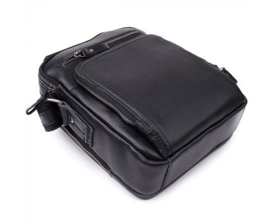 Купить Деловая мужская сумка с ручкой для переноса в руке из натуральной кожи Vintage 23034 Черный, фото , изображение 5, характеристики, отзывы