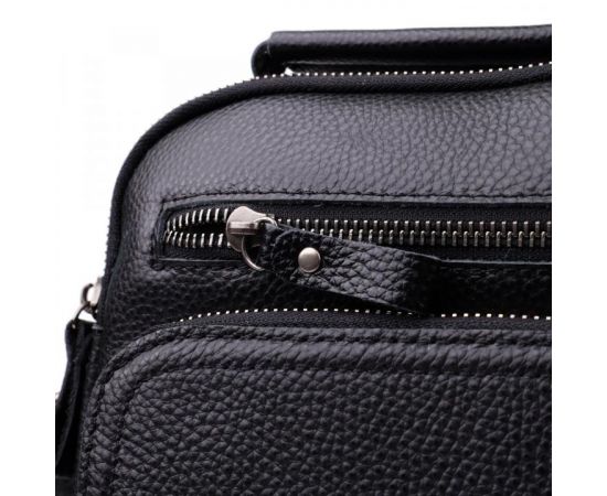 Купить Деловая мужская сумка с ручкой для переноса в руке из натуральной кожи Vintage 23034 Черный, фото , изображение 6, характеристики, отзывы