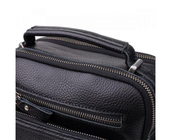 Купить Деловая мужская сумка с ручкой для переноса в руке из натуральной кожи Vintage 23034 Черный, фото , изображение 7, характеристики, отзывы