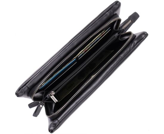 Купить Мужской клатч из натуральной кожи Vintage 23035 Черный, фото , изображение 9, характеристики, отзывы