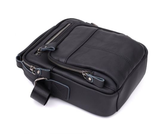 Купить Деловая мужская сумка из натуральной кожи Vintage 23036 Черный, фото , изображение 5, характеристики, отзывы