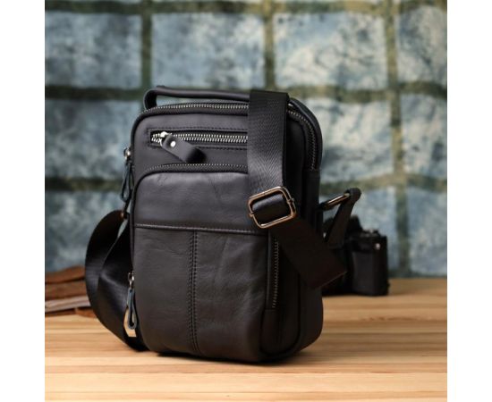 Купить Деловая мужская сумка из натуральной кожи Vintage 23036 Черный, фото , изображение 9, характеристики, отзывы