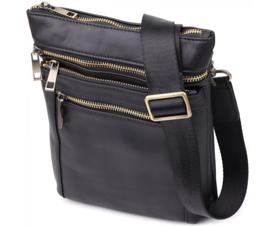 Купить Повседневная мужская сумка из натуральной кожи Vintage 23037 Черный, фото , характеристики, отзывы