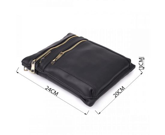 Купить Повседневная мужская сумка из натуральной кожи Vintage 23037 Черный, фото , изображение 3, характеристики, отзывы