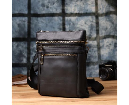 Купить Повседневная мужская сумка из натуральной кожи Vintage 23037 Черный, фото , изображение 9, характеристики, отзывы