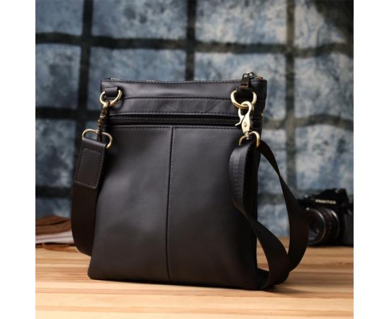 Купить Повседневная мужская сумка из натуральной кожи Vintage 23037 Черный, фото , изображение 10, характеристики, отзывы