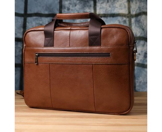 Купить Мужской деловой портфель из натуральной кожи Vintage 23038 Коричневый, фото , изображение 11, характеристики, отзывы