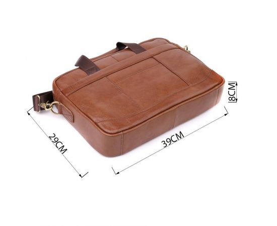 Купить Мужской деловой портфель из натуральной кожи Vintage 23038 Коричневый, фото , изображение 3, характеристики, отзывы