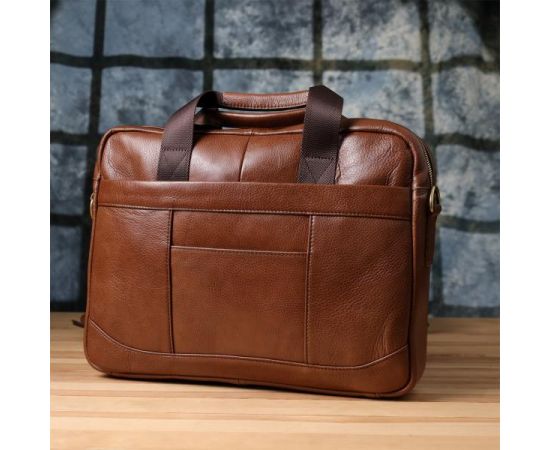 Купить Мужской деловой портфель из натуральной кожи Vintage 23038 Коричневый, фото , изображение 10, характеристики, отзывы
