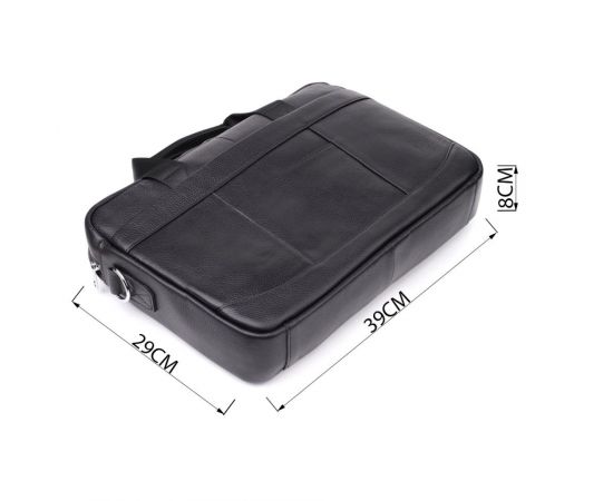 Придбати Деловой портфель для мужчин из натуральной кожи Vintage 23039 Черный, image , зображення 3, характеристики, відгуки