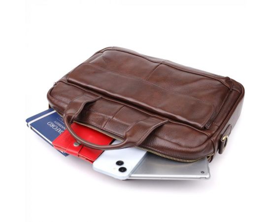 Купить Портфель для мужчин из натуральной кожи Vintage 23040 Коричневый, фото , изображение 9, характеристики, отзывы
