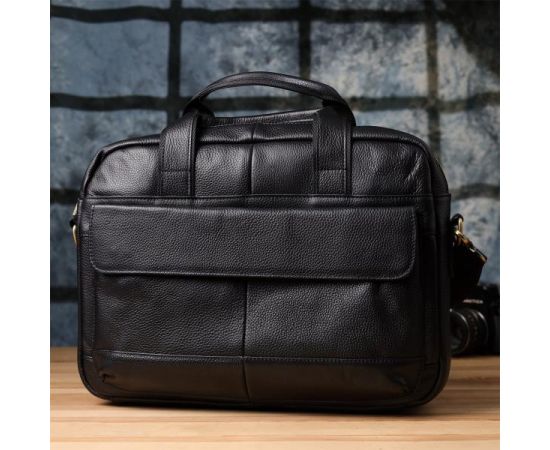 Купить Портфель для мужчин из натуральной кожи Vintage 23041 Черный, фото , изображение 10, характеристики, отзывы