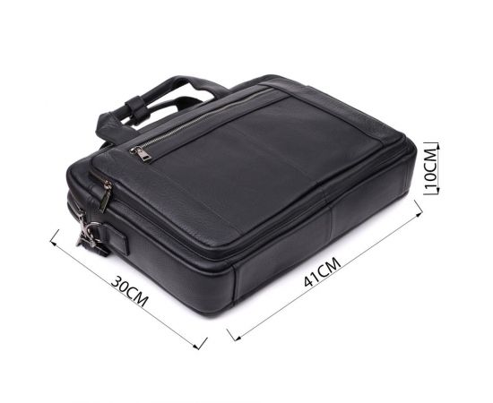 Купить Портфель для мужчин из натуральной кожи Vintage 23042 Черный, фото , изображение 3, характеристики, отзывы