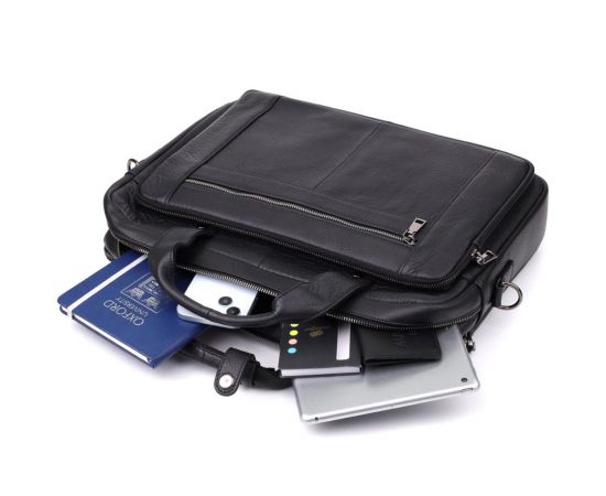 Купить Портфель для мужчин из натуральной кожи Vintage 23042 Черный, фото , изображение 8, характеристики, отзывы