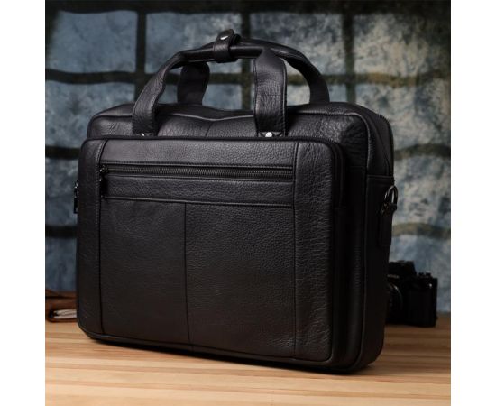 Купить Портфель для мужчин из натуральной кожи Vintage 23042 Черный, фото , изображение 9, характеристики, отзывы