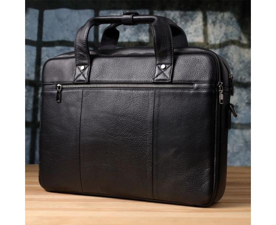 Купить Вместительный портфель для мужчин из натуральной кожи Vintage 23043 Черный, фото , изображение 12, характеристики, отзывы