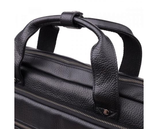 Купить Вместительный портфель для мужчин из натуральной кожи Vintage 23043 Черный, фото , изображение 6, характеристики, отзывы
