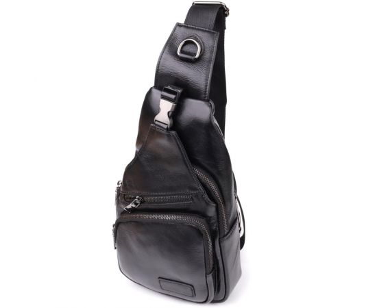 Придбати Мужская сумка через плечо из натуральной кожи Vintage 23048 Черный, image , характеристики, відгуки