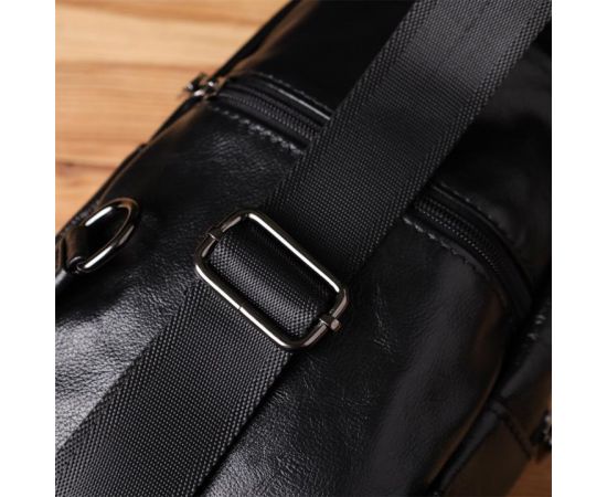 Придбати Мужская сумка через плечо из натуральной кожи Vintage 23048 Черный, image , зображення 11, характеристики, відгуки