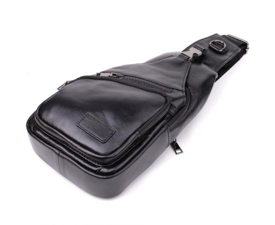 Придбати Мужская сумка через плечо из натуральной кожи Vintage 23048 Черный, image , зображення 6, характеристики, відгуки
