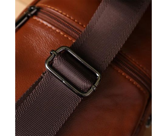 Купить Мужская сумка через плечо из натуральной кожи Vintage 23049 Рыжий, фото , изображение 11, характеристики, отзывы