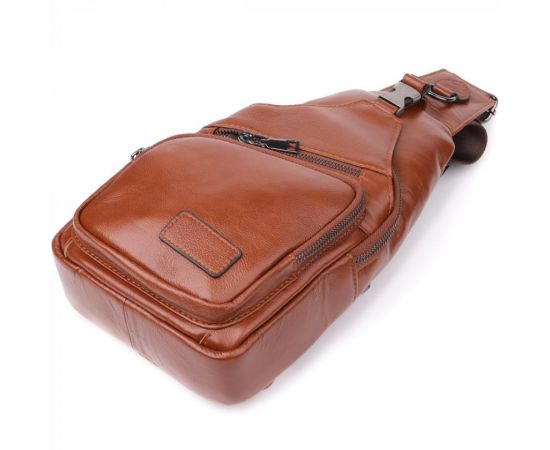 Купить Мужская сумка через плечо из натуральной кожи Vintage 23049 Рыжий, фото , изображение 5, характеристики, отзывы