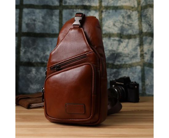 Купить Мужская сумка через плечо из натуральной кожи Vintage 23049 Рыжий, фото , изображение 9, характеристики, отзывы