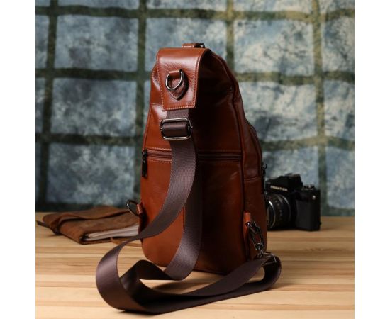 Купить Мужская сумка через плечо из натуральной кожи Vintage 23049 Рыжий, фото , изображение 10, характеристики, отзывы
