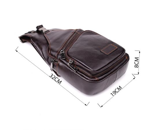 Купить Сумка через плечо из натуральной кожи Vintage 23050 Коричневый, фото , изображение 3, характеристики, отзывы