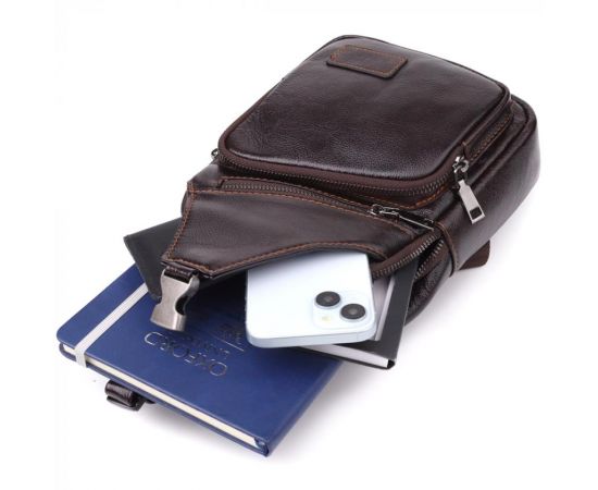 Купить Сумка через плечо из натуральной кожи Vintage 23050 Коричневый, фото , изображение 8, характеристики, отзывы