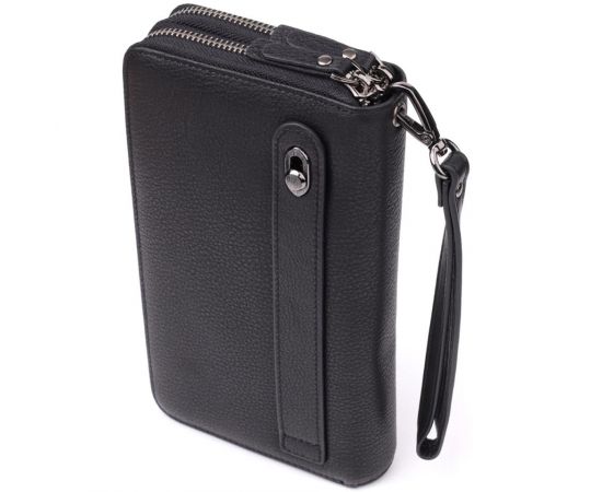 Купить Интересный мужской клатч из натуральной кожи Vintage 23063 Черный, фото , изображение 2, характеристики, отзывы