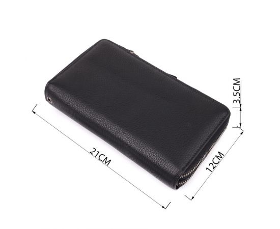 Купить Интересный мужской клатч из натуральной кожи Vintage 23063 Черный, фото , изображение 3, характеристики, отзывы