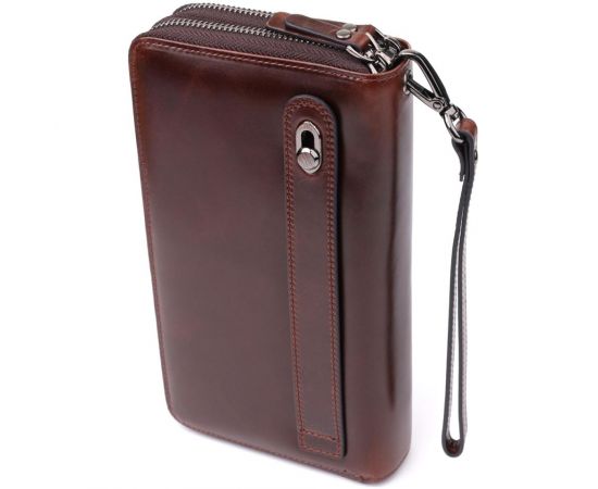 Купить Мужской клатч из натуральной кожи Vintage 23064 Коричневый, фото , изображение 2, характеристики, отзывы