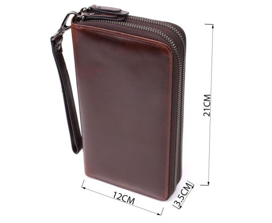 Купить Мужской клатч из натуральной кожи Vintage 23064 Коричневый, фото , изображение 3, характеристики, отзывы