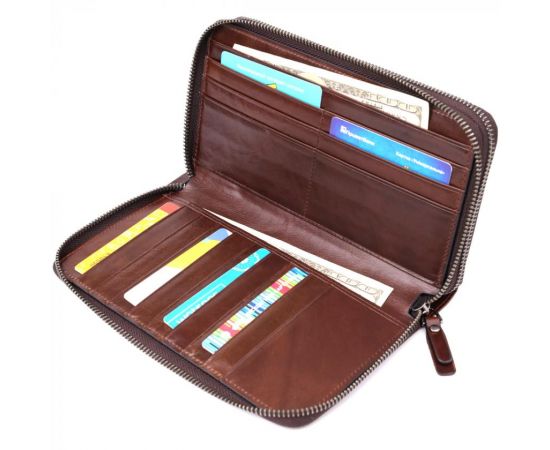 Купить Мужской клатч из натуральной кожи Vintage 23064 Коричневый, фото , изображение 8, характеристики, отзывы