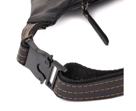 Купить Стильная сумка-бананка для мужчин из натуральной винтажной кожи Shvigel 23120 Черный, фото , изображение 5, характеристики, отзывы