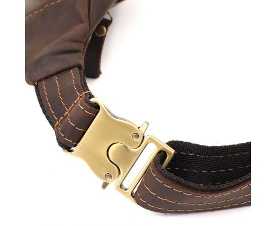 Купить Удобная сумка-бананка для мужчин из натуральной винтажной кожи Shvigel 23121 Коричневый, фото , изображение 6, характеристики, отзывы