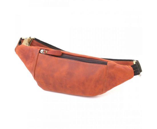 Купить Практичная сумка-бананка для мужчин из натуральной винтажной кожи Shvigel 23122 Рыжий, фото , изображение 2, характеристики, отзывы