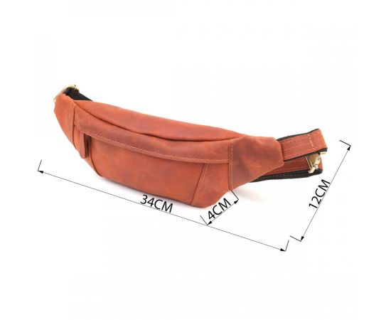 Купить Практичная сумка-бананка для мужчин из натуральной винтажной кожи Shvigel 23122 Рыжий, фото , изображение 3, характеристики, отзывы