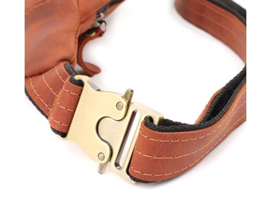 Купить Практичная сумка-бананка для мужчин из натуральной винтажной кожи Shvigel 23122 Рыжий, фото , изображение 6, характеристики, отзывы