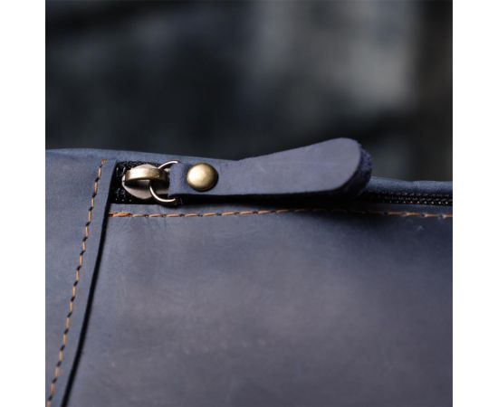 Купить Красивая сумка-бананка для мужчин из натуральной винтажной кожи Shvigel 23123 Синий, фото , изображение 10, характеристики, отзывы