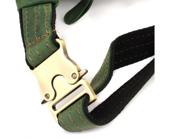 Купить Модная сумка-бананка для мужчин из натуральной винтажной кожи Shvigel 23124 Зеленый, фото , изображение 6, характеристики, отзывы